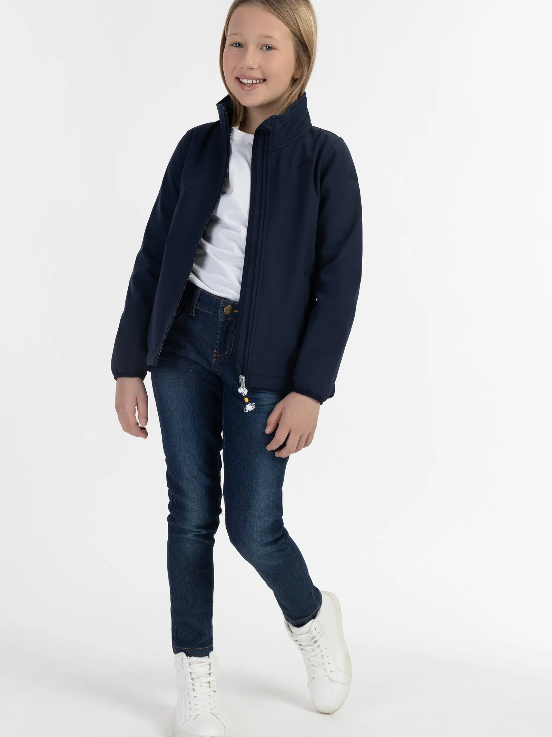 Schmuddelwedda Mädchen Softshelljacke - recyceltes Material in blau