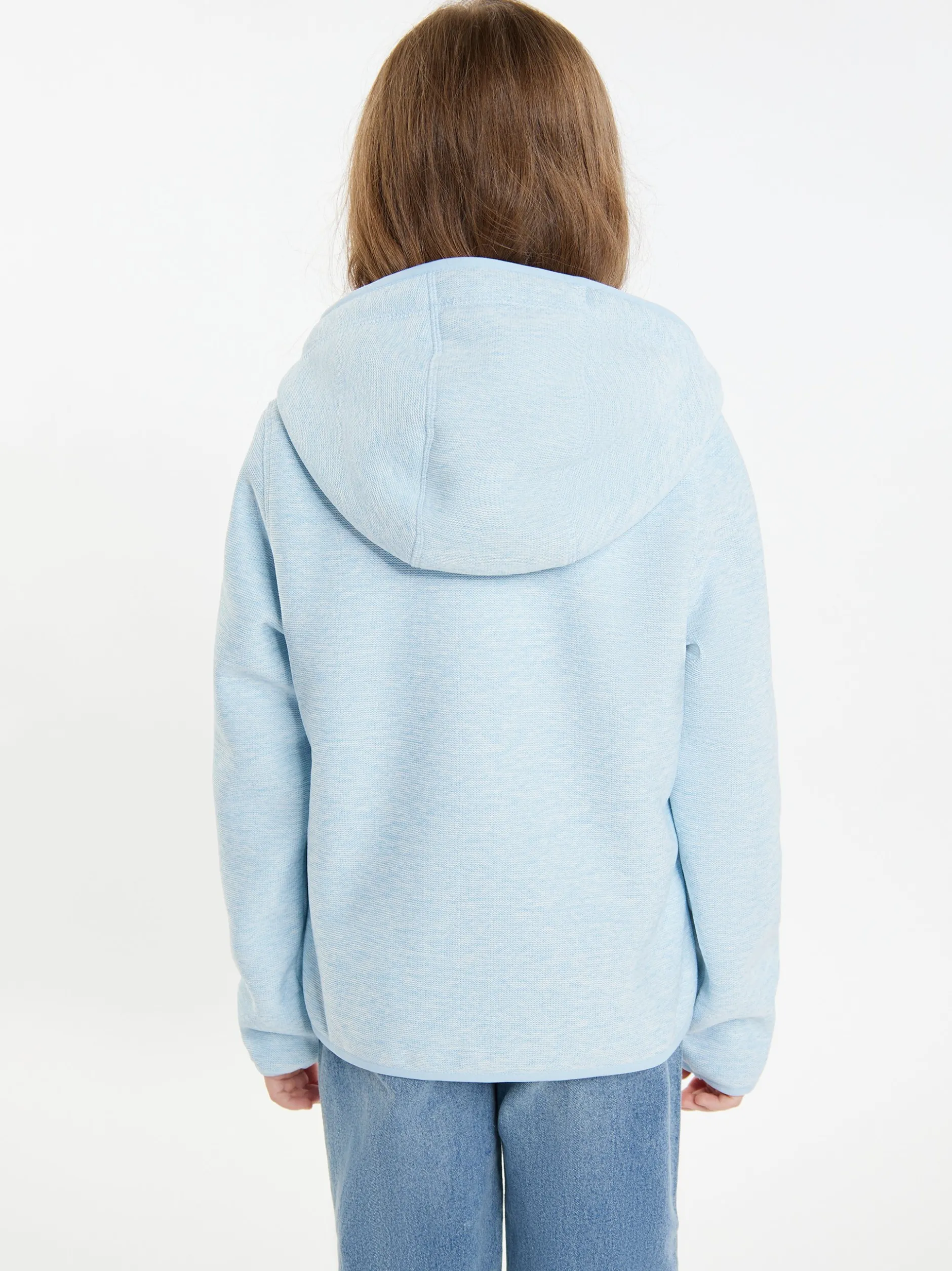 Schmuddelwedda Mädels Strickfleeceblouson mit Teddyfutter in blau