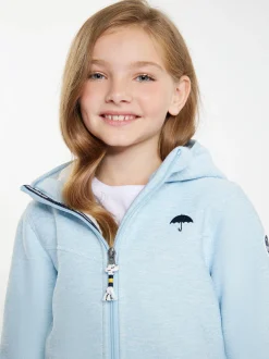 Schmuddelwedda Mädels Strickfleeceblouson mit Teddyfutter in blau