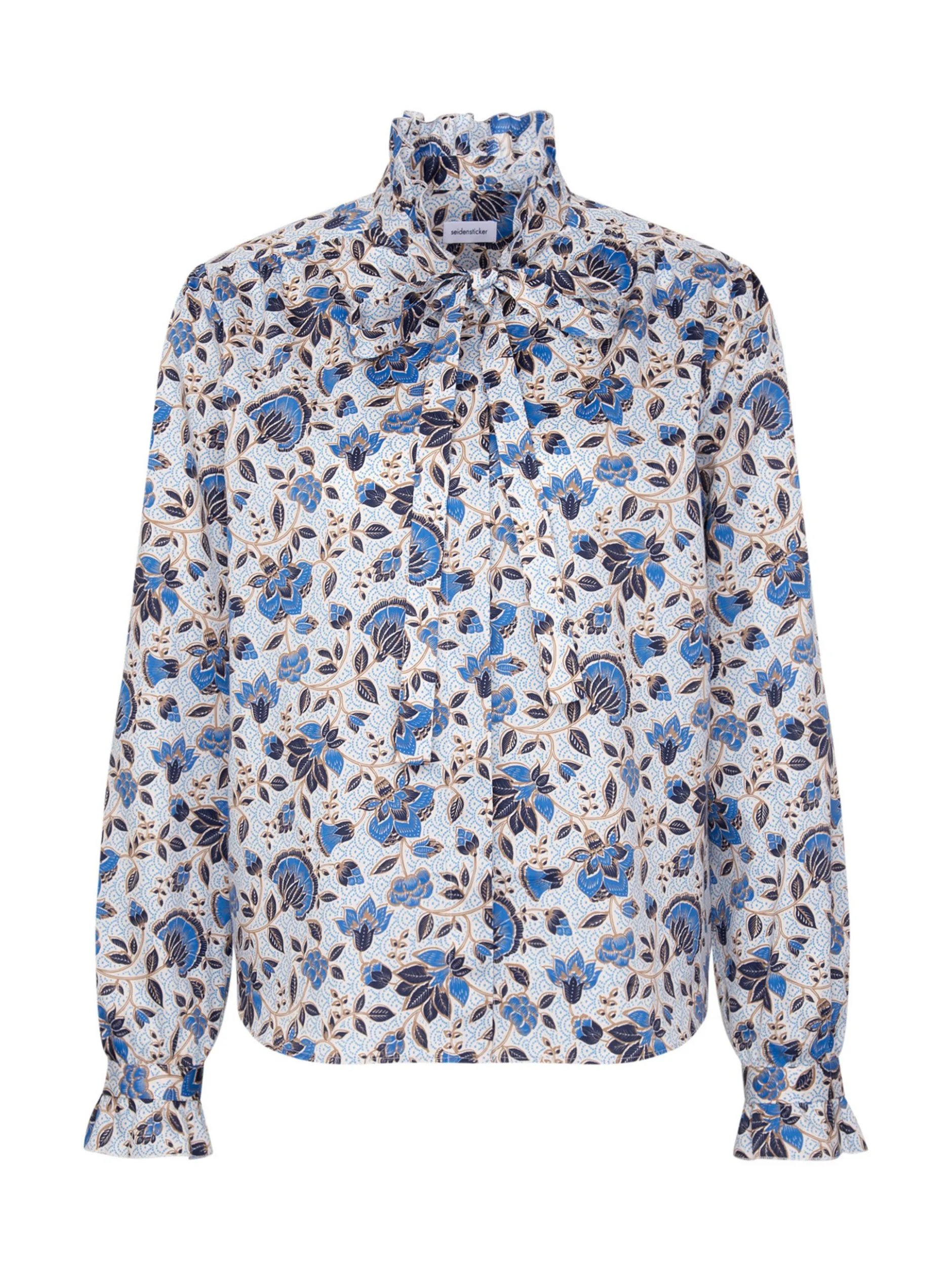 Seidensticker Damen Bluse - Regular Fit in blau weiß