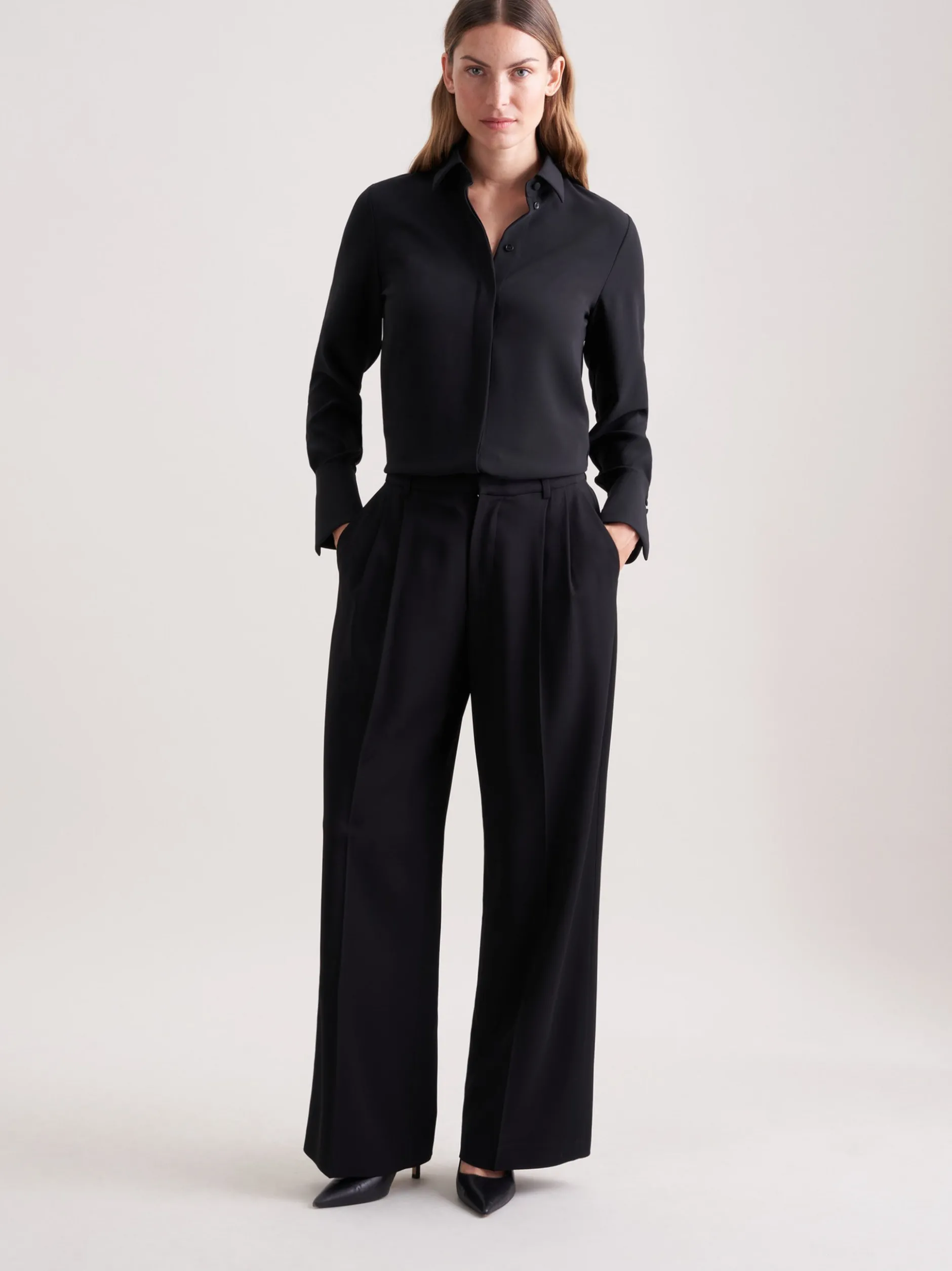 Seidensticker Damen Bundfaltenhose - Regular Fit in schwarz