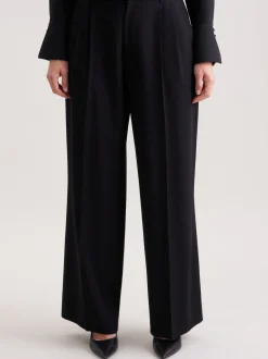 Seidensticker Damen Bundfaltenhose - Regular Fit in schwarz