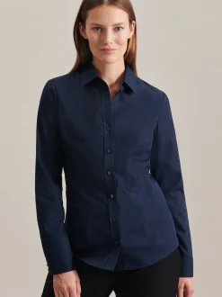 Seidensticker Damen Hemdbluse - Slim Fit in blau