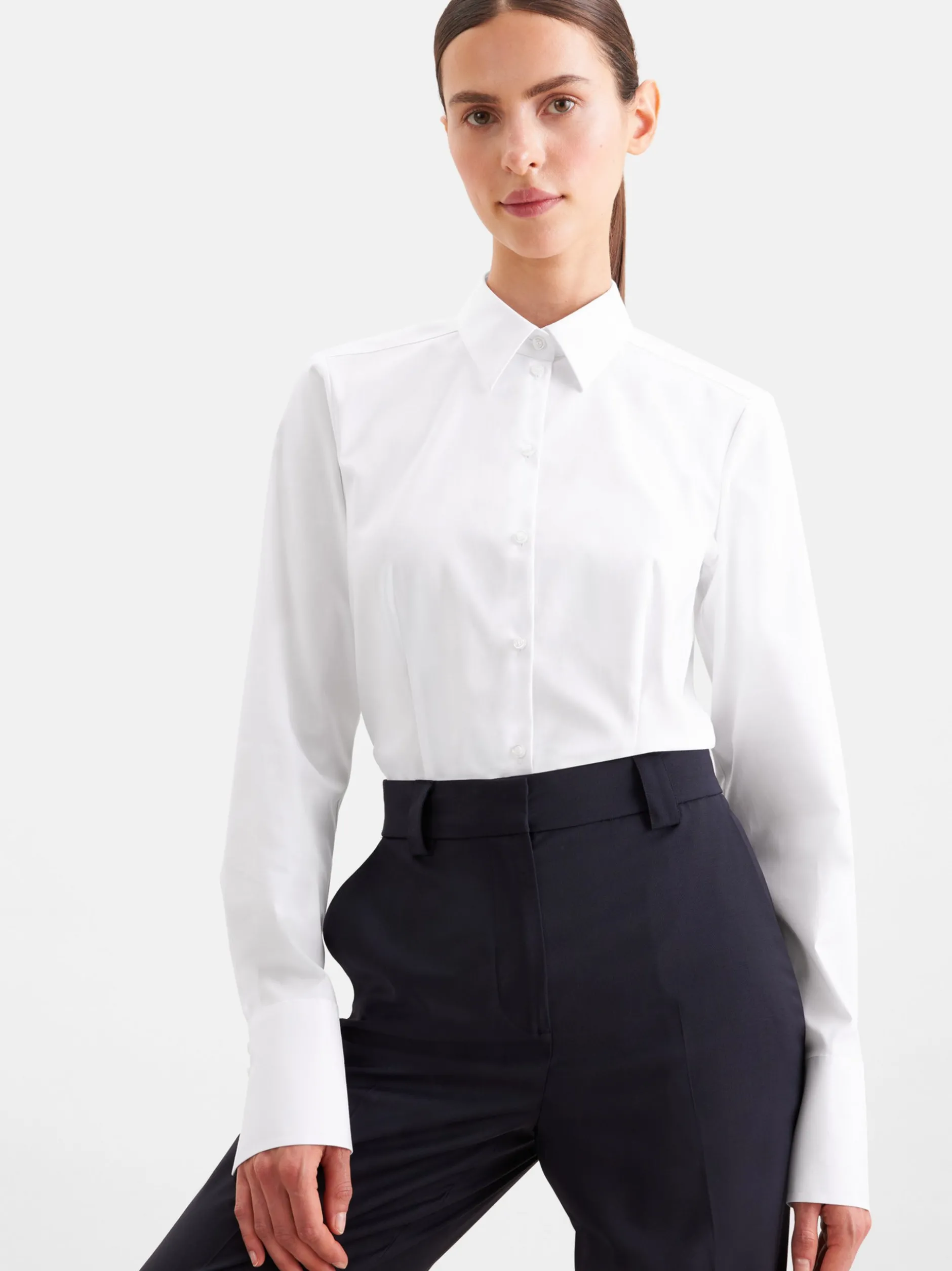 Seidensticker Damen Hemdbluse - Slim Fit in weiß