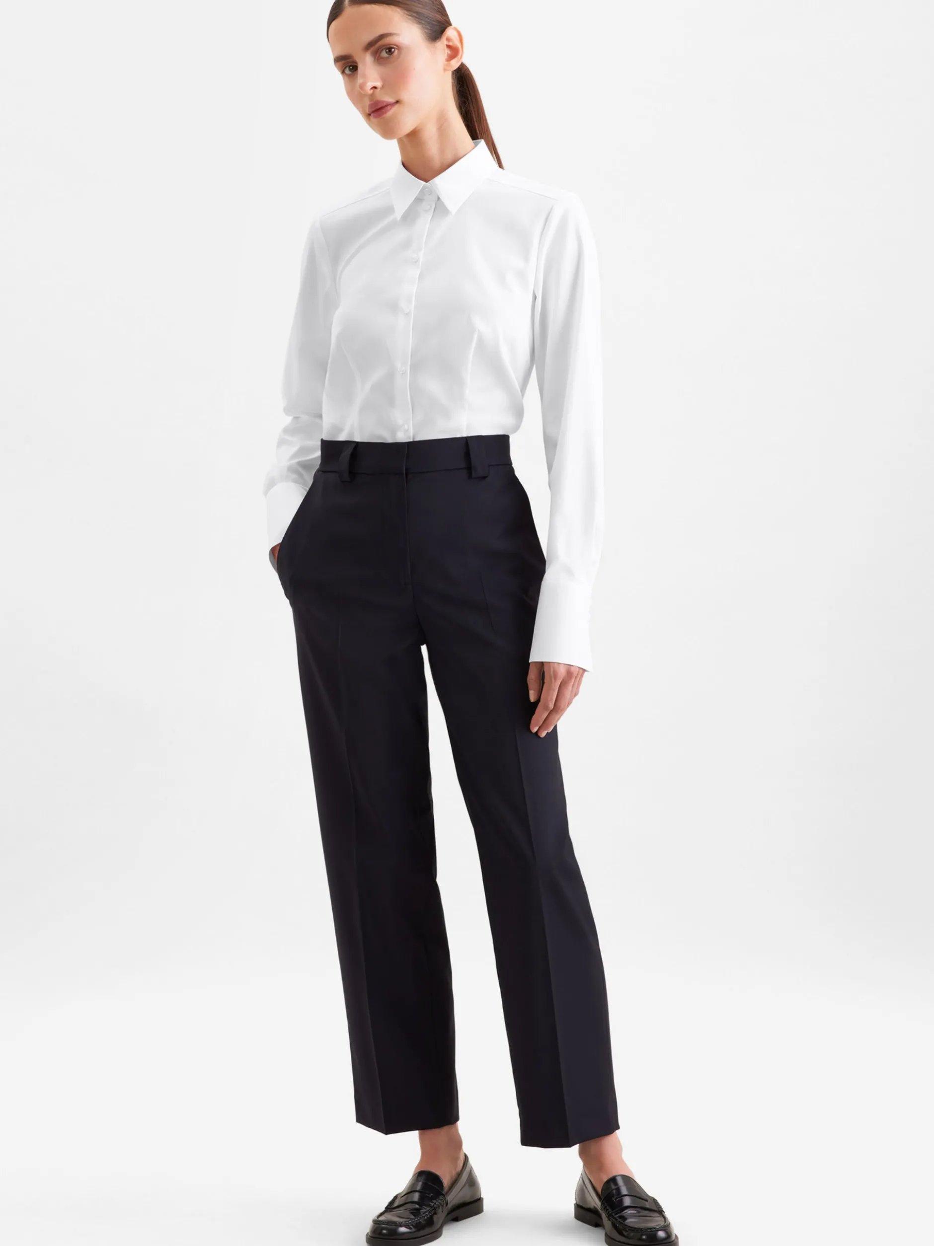 Seidensticker Damen Hemdbluse - Slim Fit in weiß