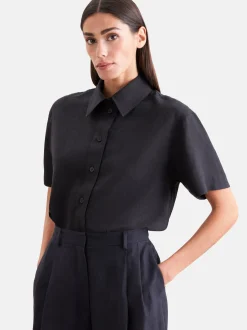 Seidensticker Damen Hemdbluse - Regular Fit in schwarz