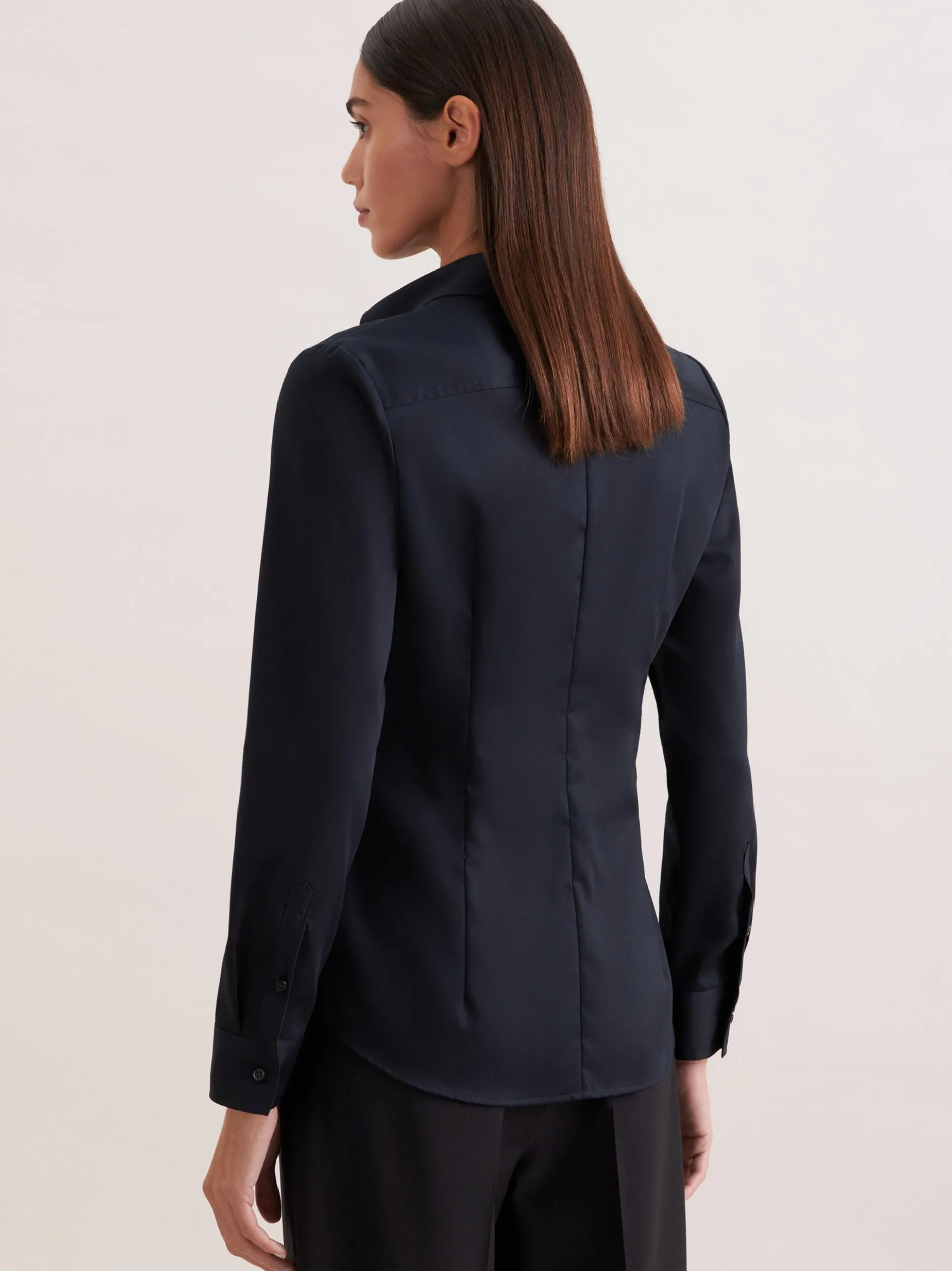 Seidensticker Damen Hemdbluse - Slim Fit in schwarz