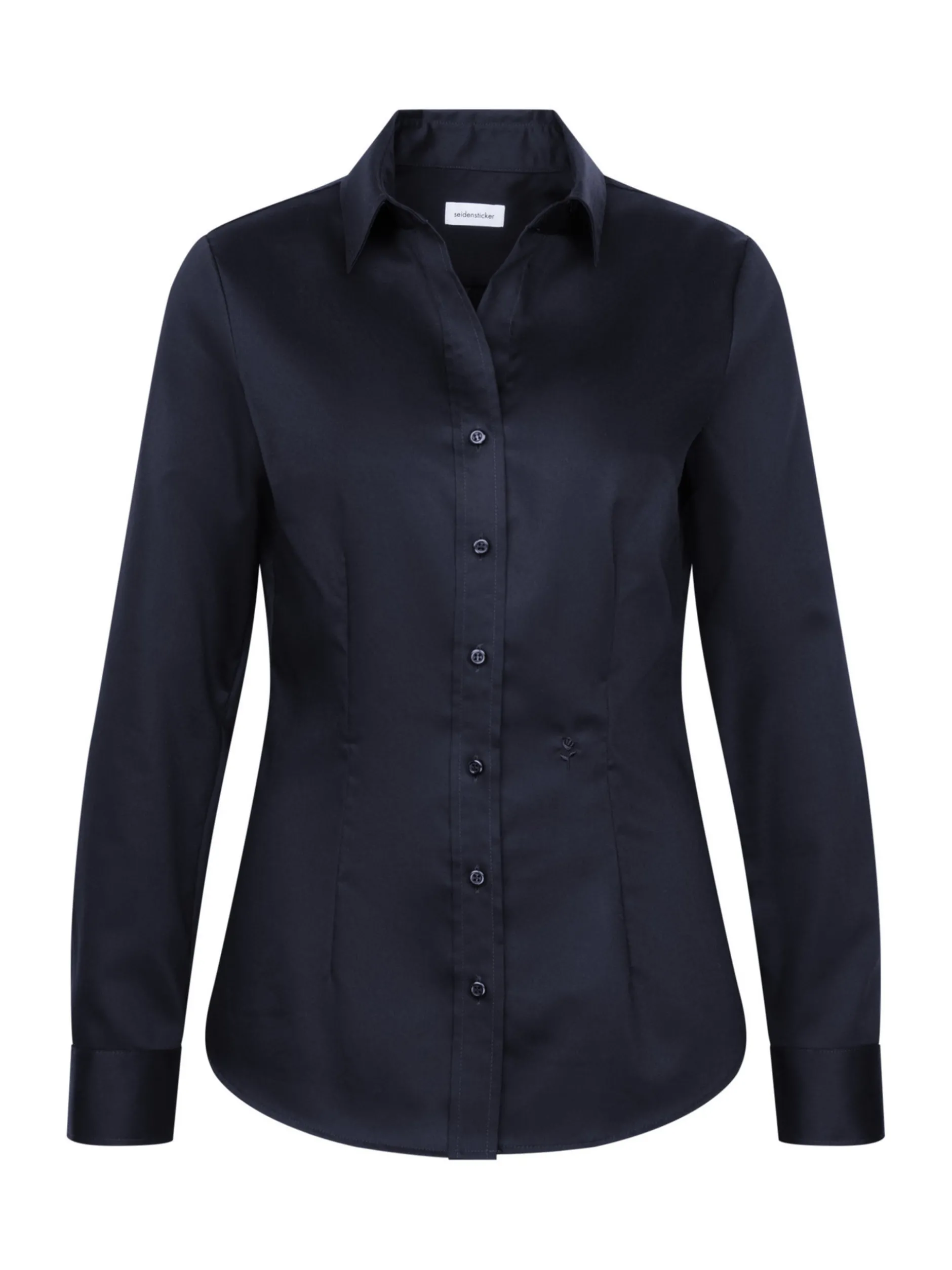 Seidensticker Damen Hemdbluse - Slim Fit in schwarz