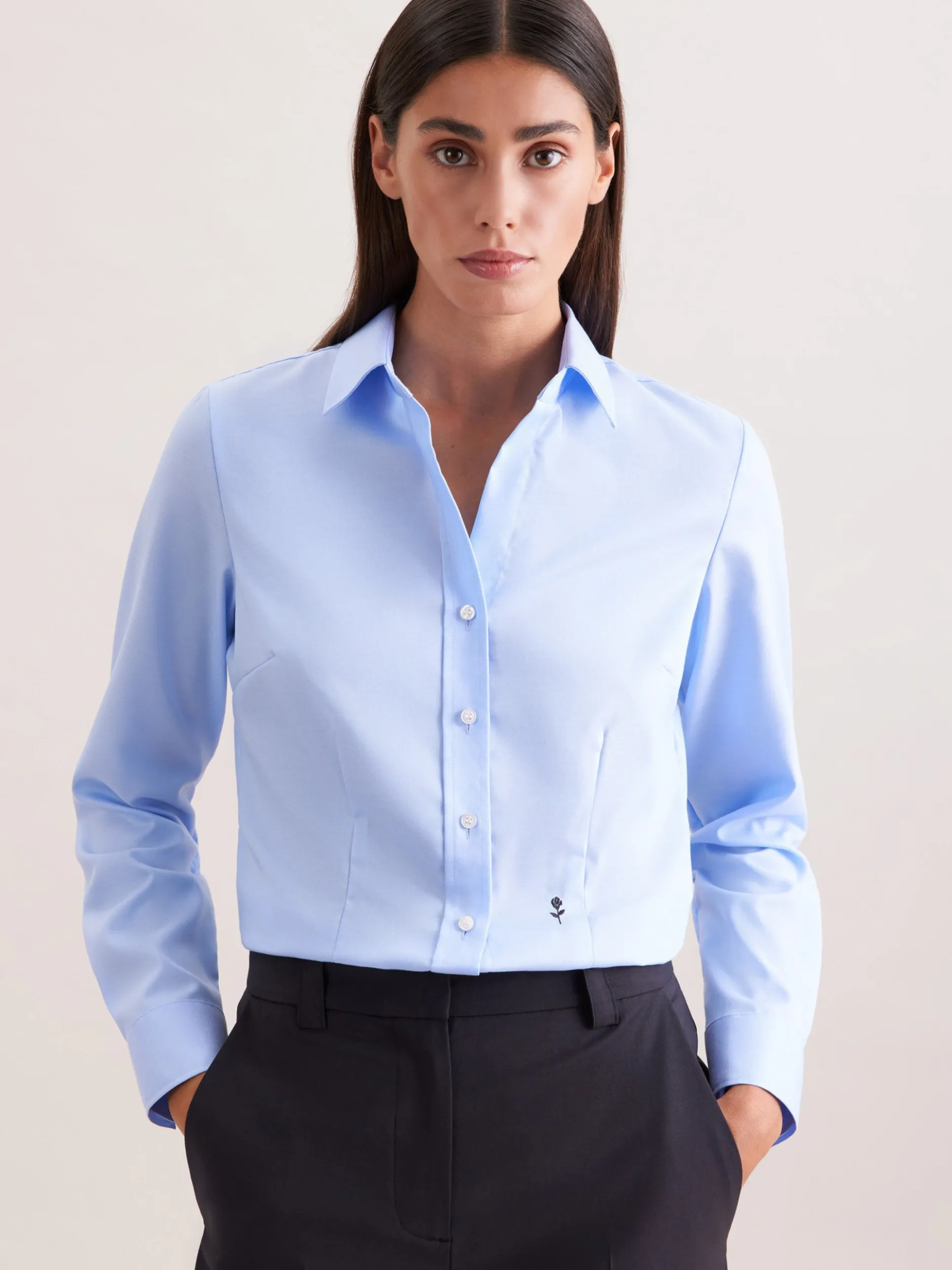 Seidensticker Damen Hemdbluse - Slim Fit in blau