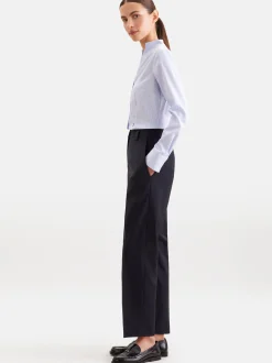 Seidensticker Damen Kelchkragenbluse - Slim Fit in blau
