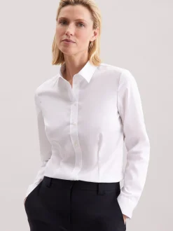 Seidensticker Damen Klassische Bluse - Slim Fit in weiß
