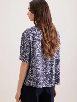 Seidensticker Damen Kurzarmbluse - Regular Fit in blau
