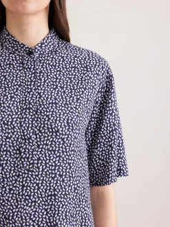 Seidensticker Damen Kurzarmbluse - Regular Fit in blau