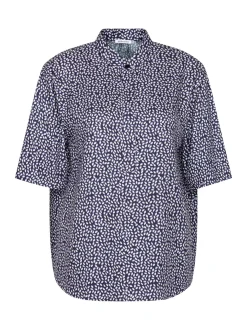 Seidensticker Damen Kurzarmbluse - Regular Fit in blau