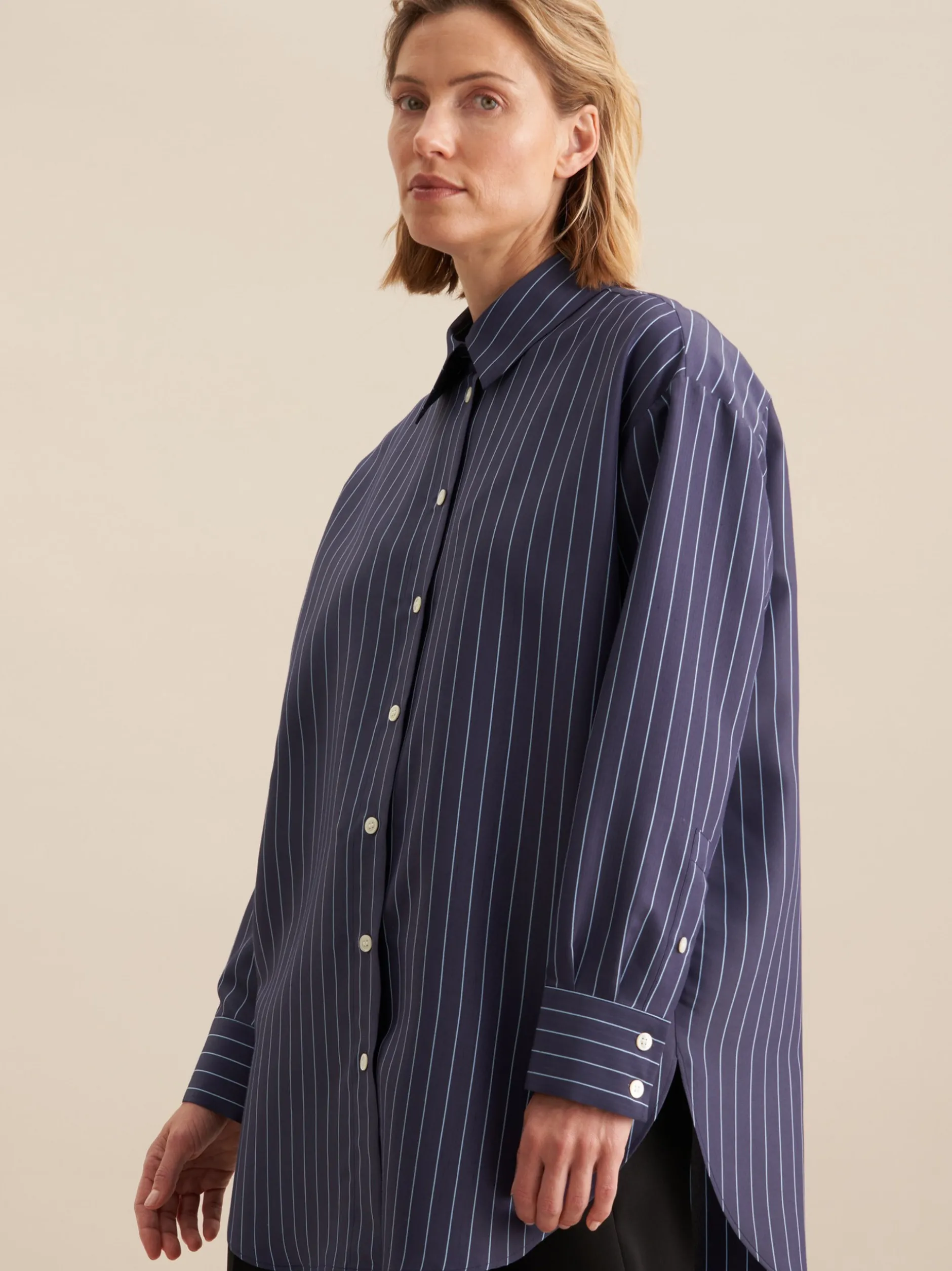 Seidensticker Damen Longbluse - Oversized Fit in blau