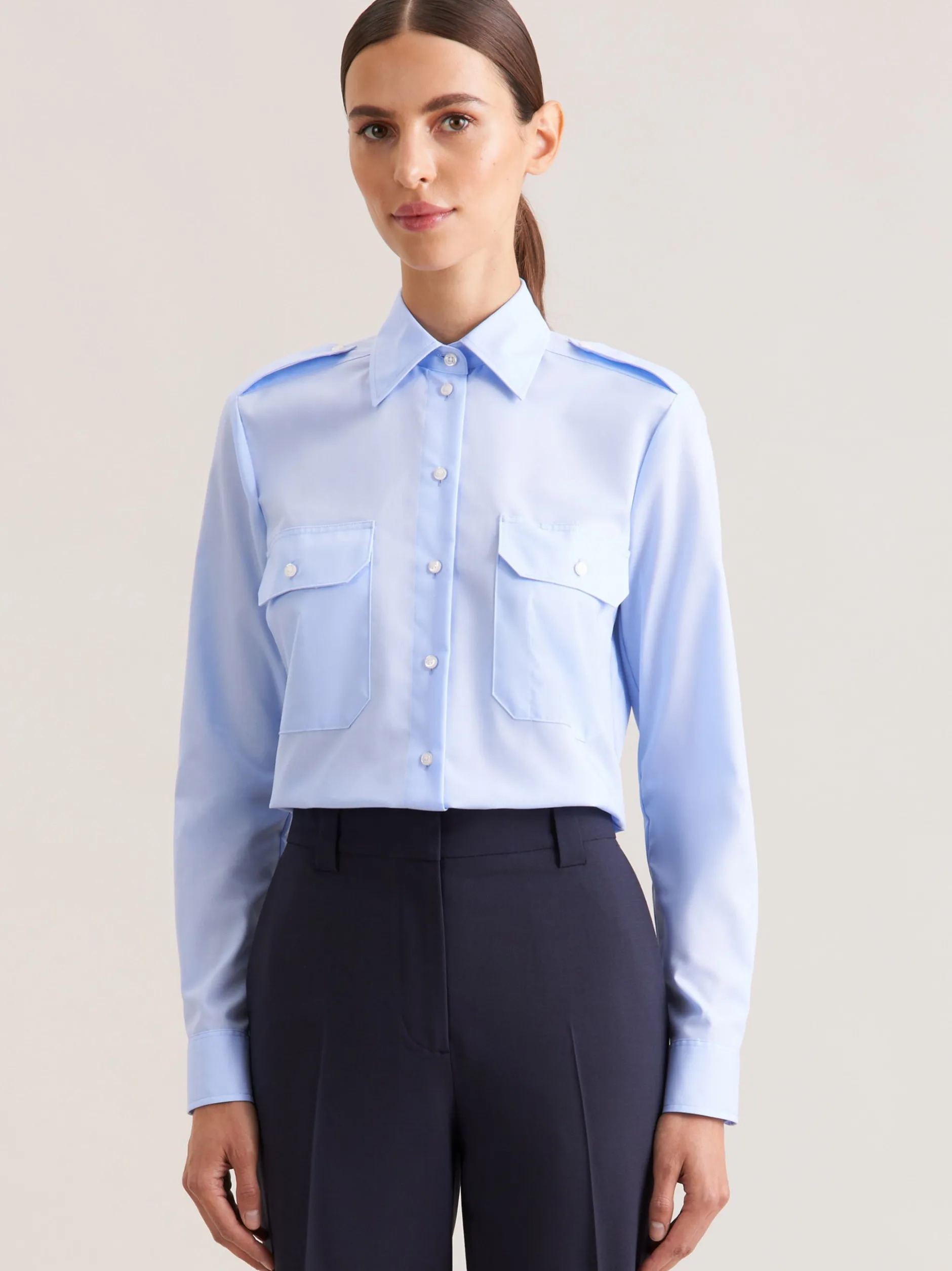 Seidensticker Damen Pilotenbluse - Slim Fit in blau