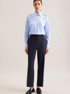 Seidensticker Damen Pilotenbluse - Slim Fit in blau