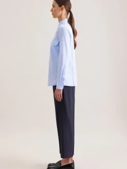 Seidensticker Damen Pilotenbluse - Slim Fit in blau