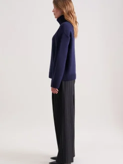 Seidensticker Damen Pullover - Relaxed Fit in marine