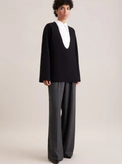 Seidensticker Damen Pullover - Relaxed Fit in schwarz