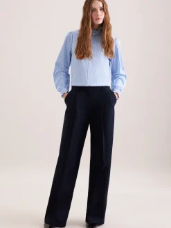Seidensticker Damen Rüschenbluse - Regular Fit in blau