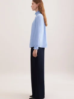 Seidensticker Damen Rüschenbluse - Regular Fit in blau