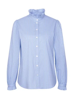 Seidensticker Damen Rüschenbluse - Regular Fit in blau