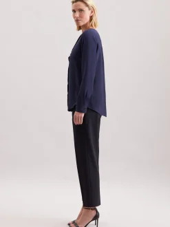 Seidensticker Damen Schlupfbluse - Regular Fit in blau