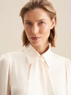 Seidensticker Damen Schluppenbluse - Regular Fit in beige