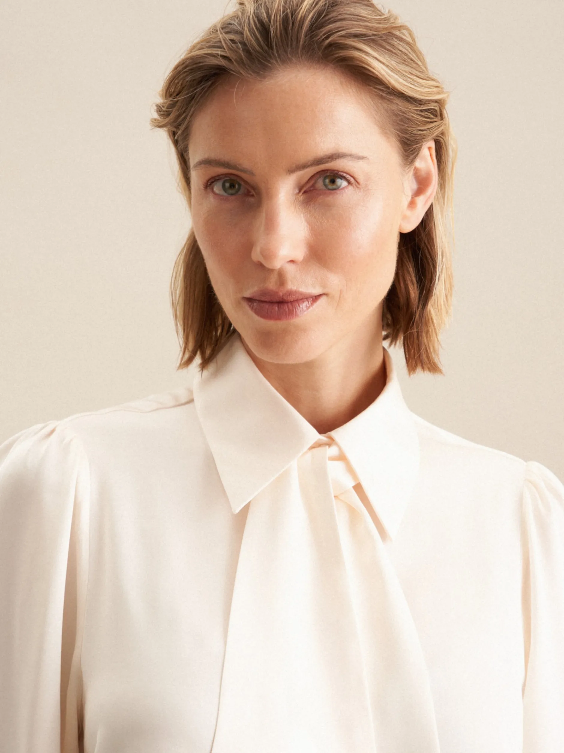 Seidensticker Damen Schluppenbluse - Regular Fit in beige