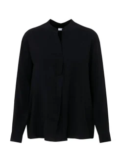Seidensticker Damen Stehkragenbluse - Regular Fit in schwarz