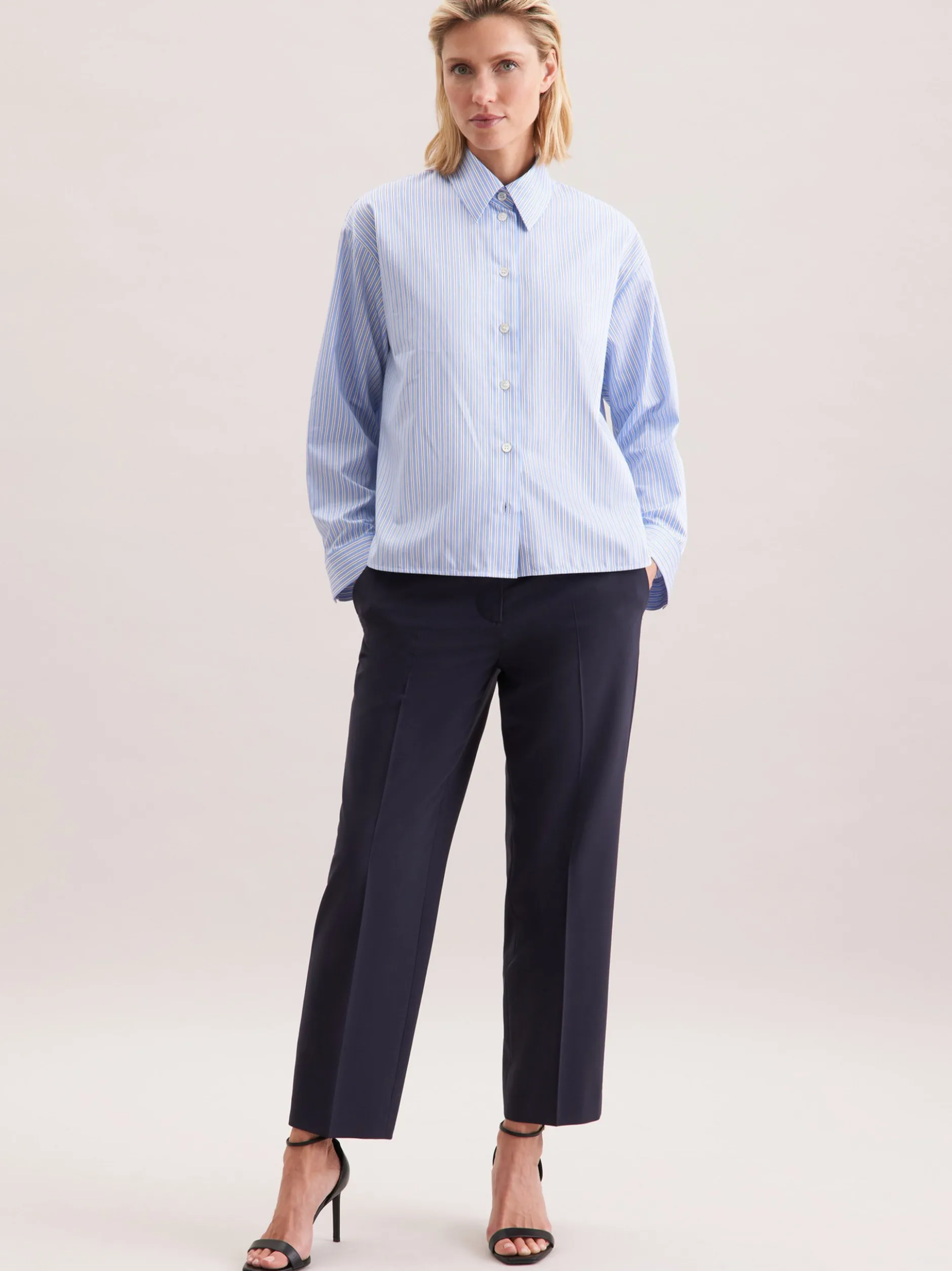 Seidensticker Damen Stehkragenbluse - Oversized Fit in blau