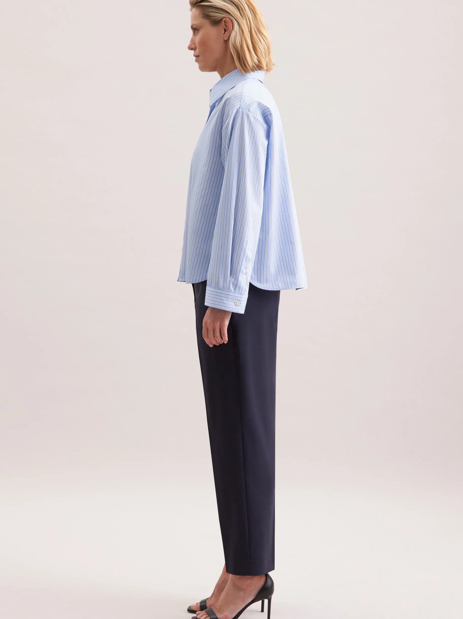 Seidensticker Damen Stehkragenbluse - Oversized Fit in blau