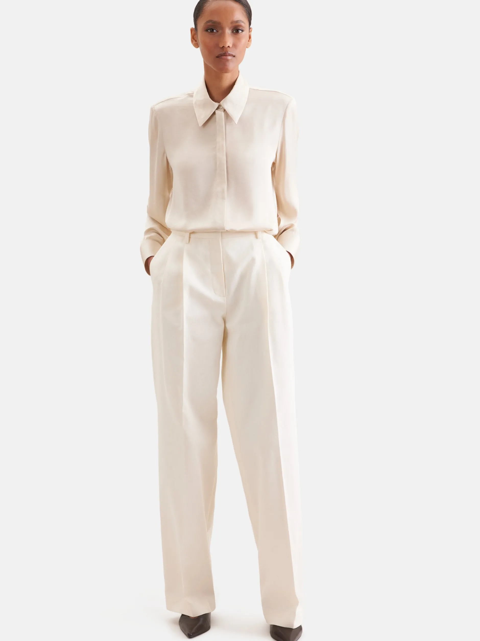 Seidensticker Damen Stoffhose - Regular Fit in ecru