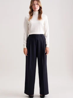 Seidensticker Damen Stoffhose - Regular Fit in marine
