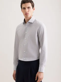 Seidensticker Herren Business Hemd - Slim Fit in grau