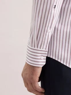 Seidensticker Herren Business Hemd - Regular Fit in weiß braun