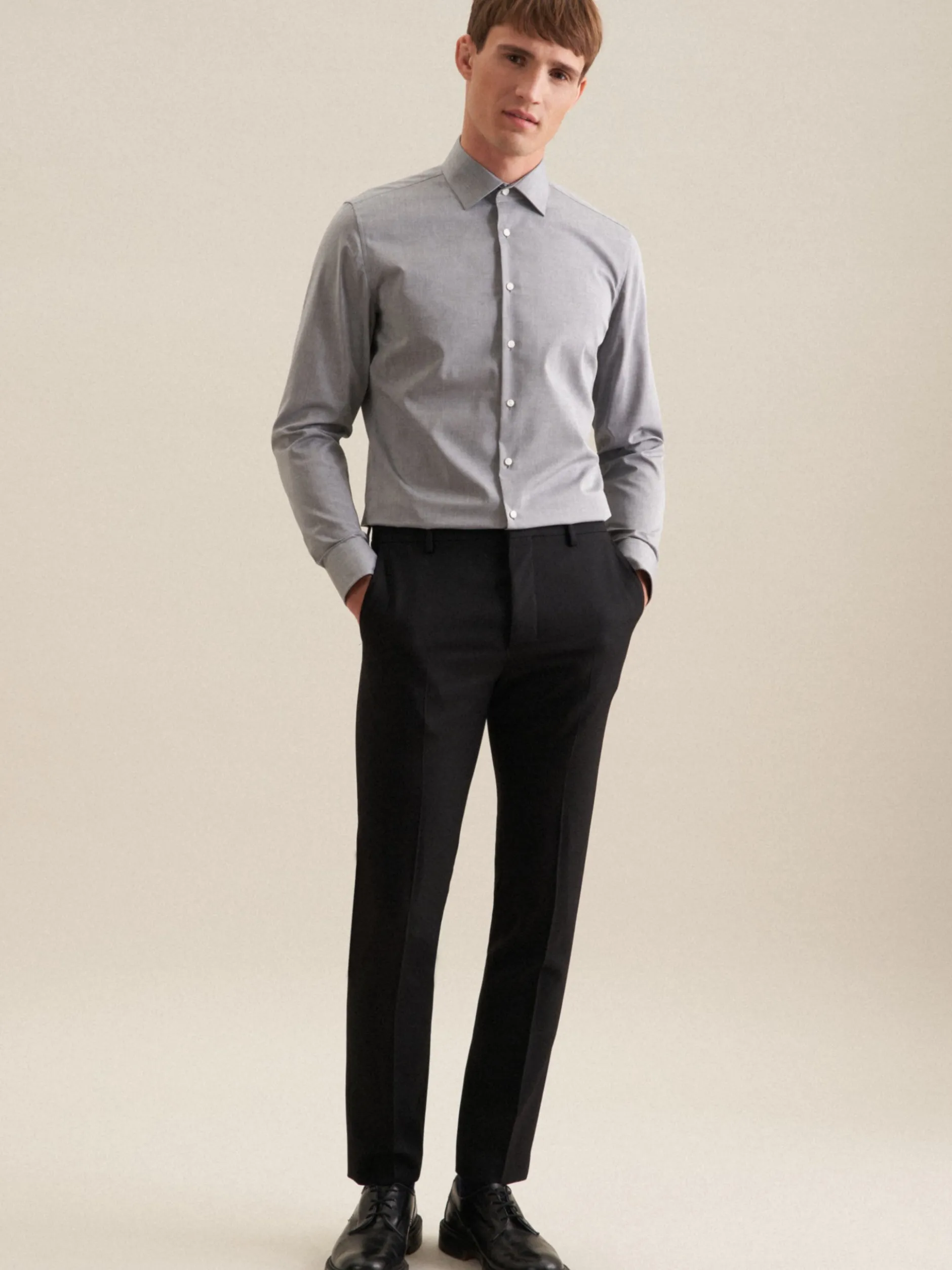 Seidensticker Herren Business Hemd - Slim Fit in grau
