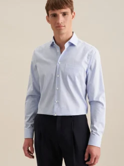 Seidensticker Herren Business Hemd - Regular Fit in blau