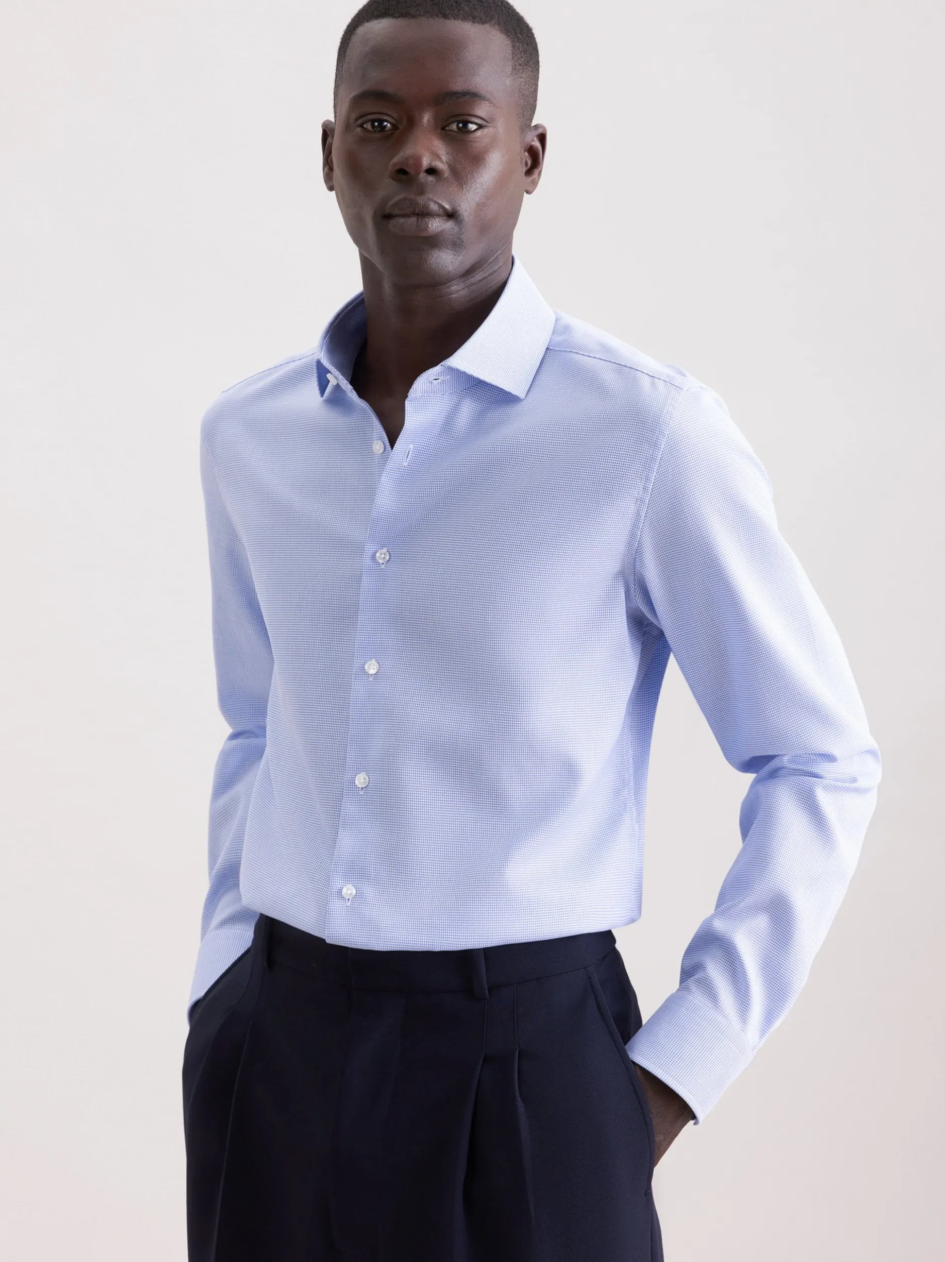 Seidensticker Herren Business Hemd - Shaped Fit in blau