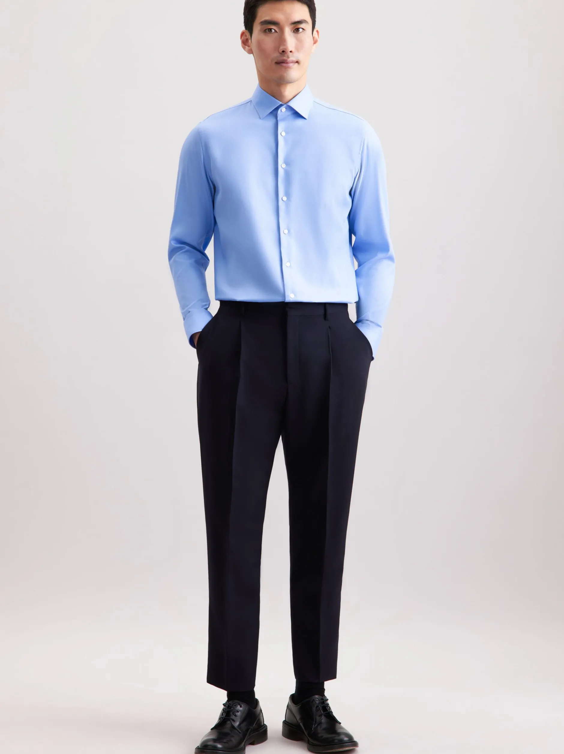 Seidensticker Herren Business Hemd - Slim Fit in blau