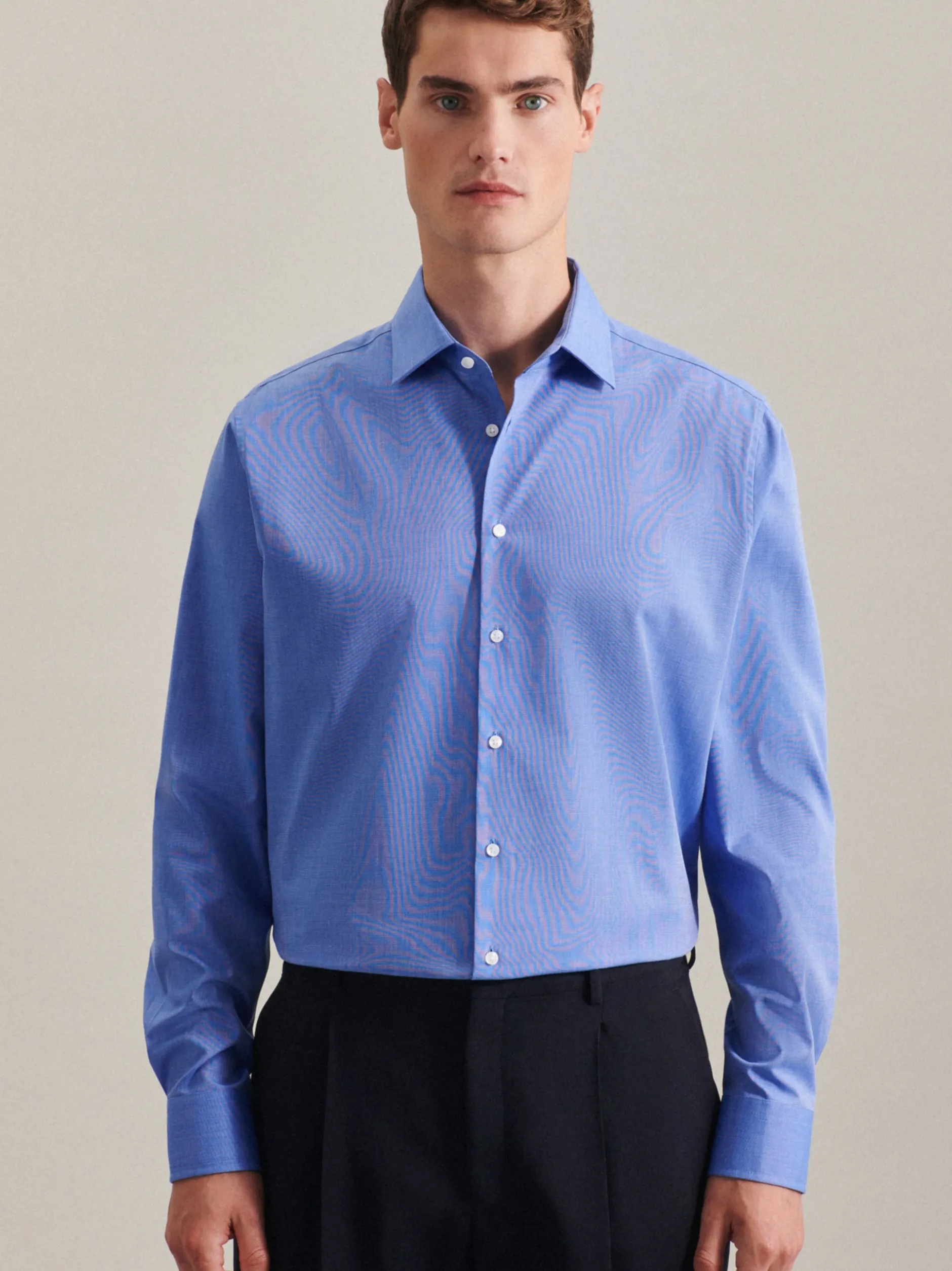 Seidensticker Herren Business Hemd - Slim Fit in blau