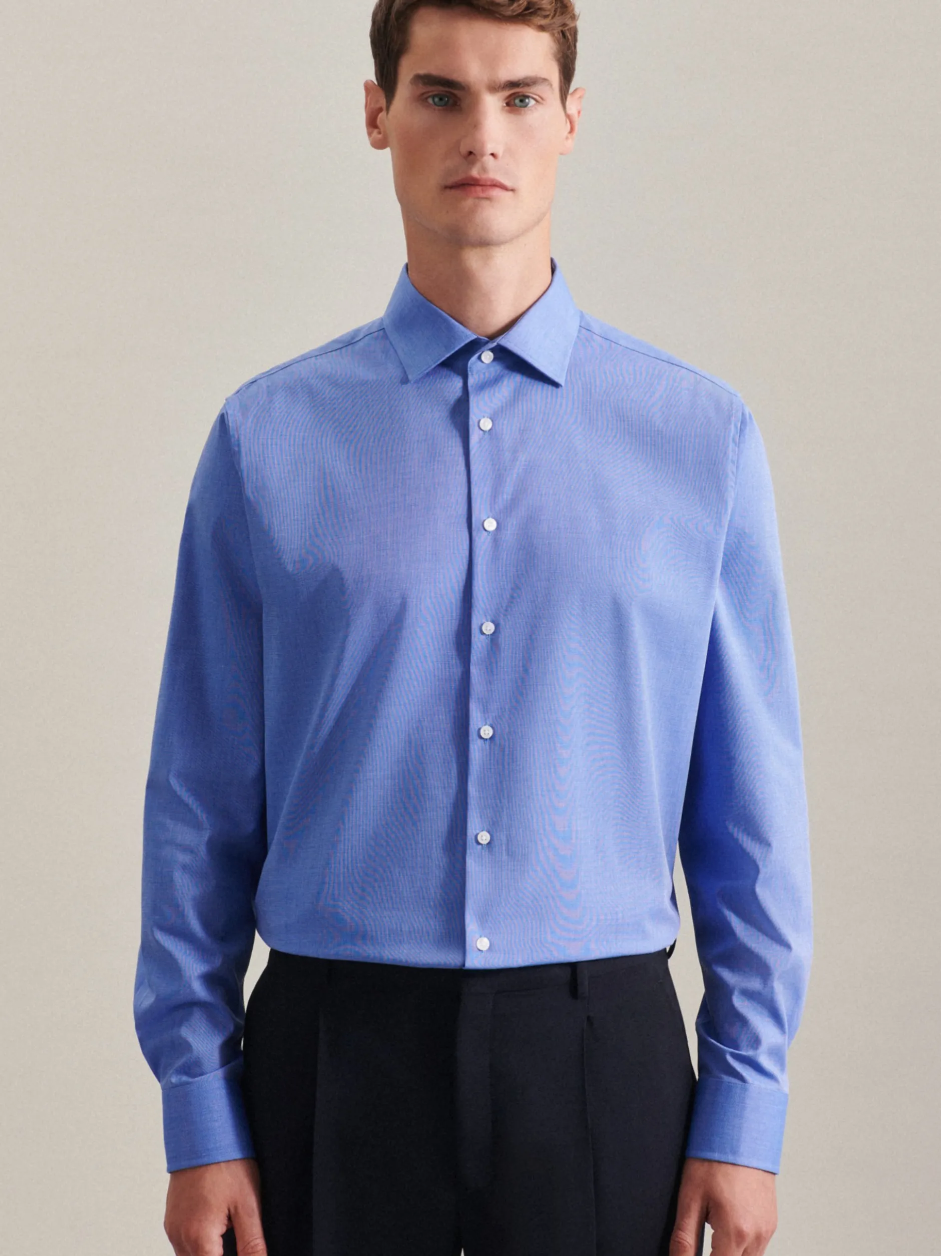 Seidensticker Herren Business Hemd - Slim Fit in blau