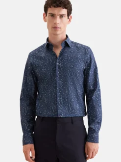 Seidensticker Herren Business Hemd - Shaped Fit in anthrazit blau