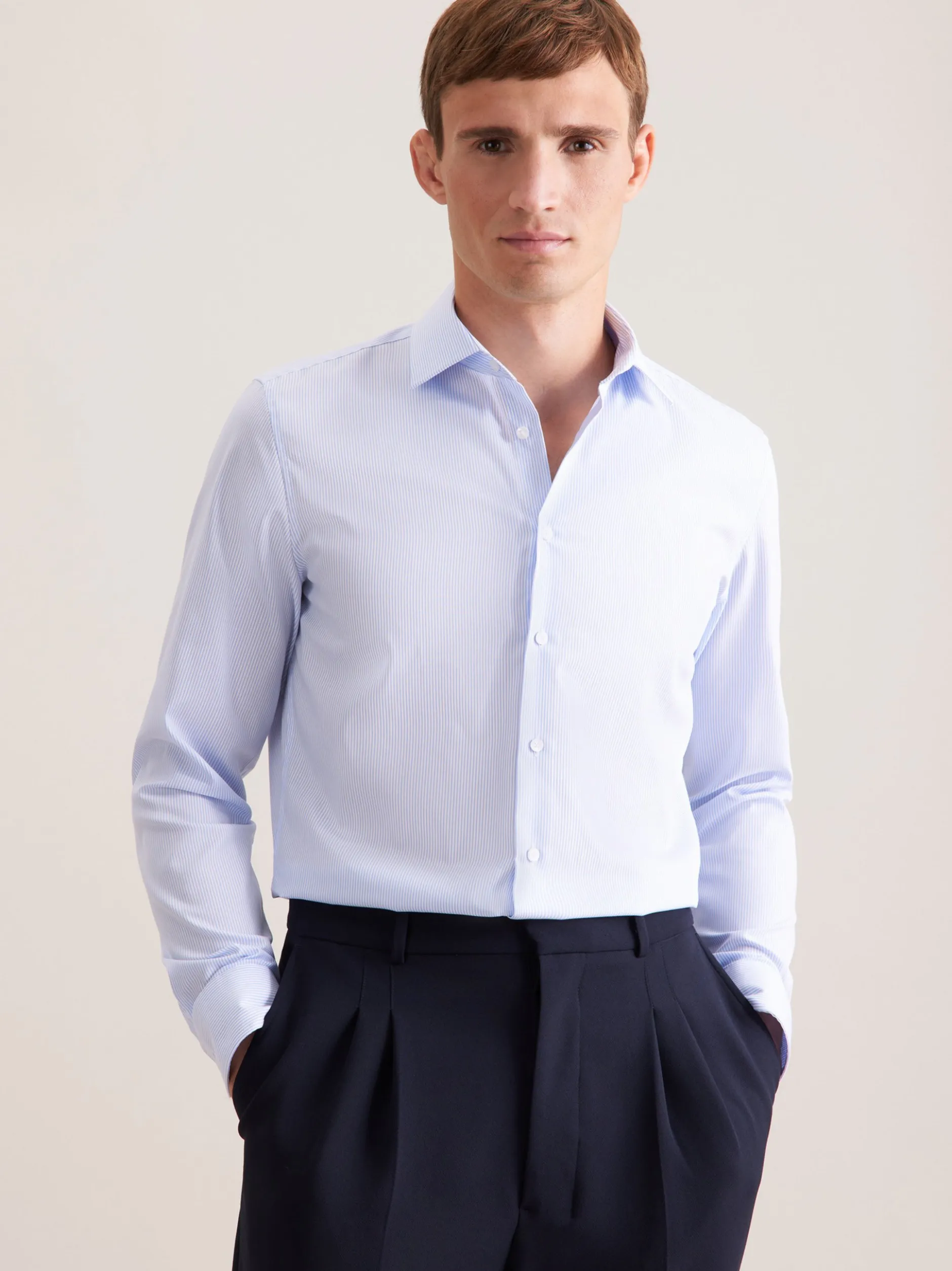 Seidensticker Herren Business Hemd - Slim Fit in hellblau