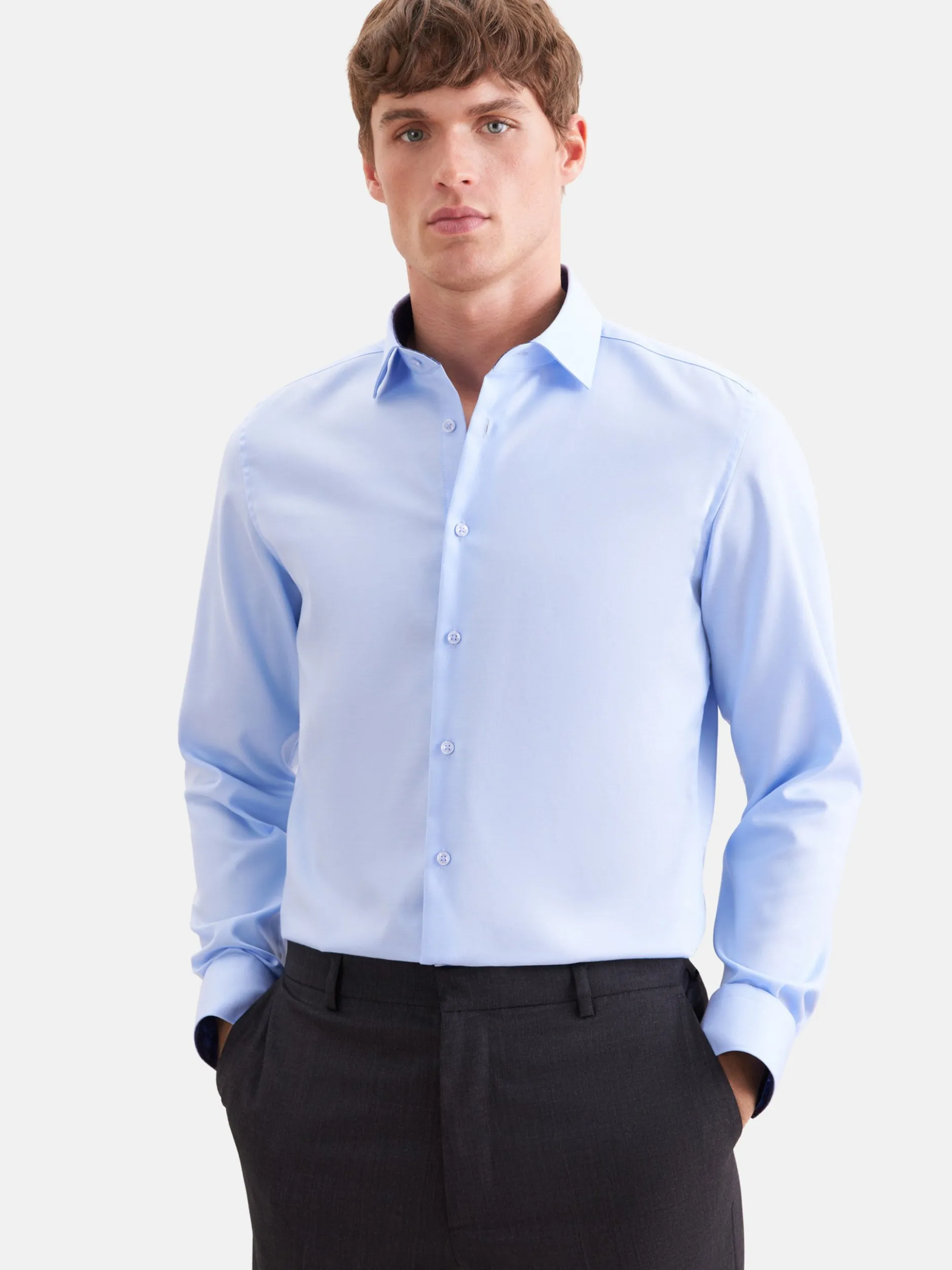Seidensticker Herren Business Hemd - Slim Fit in blau