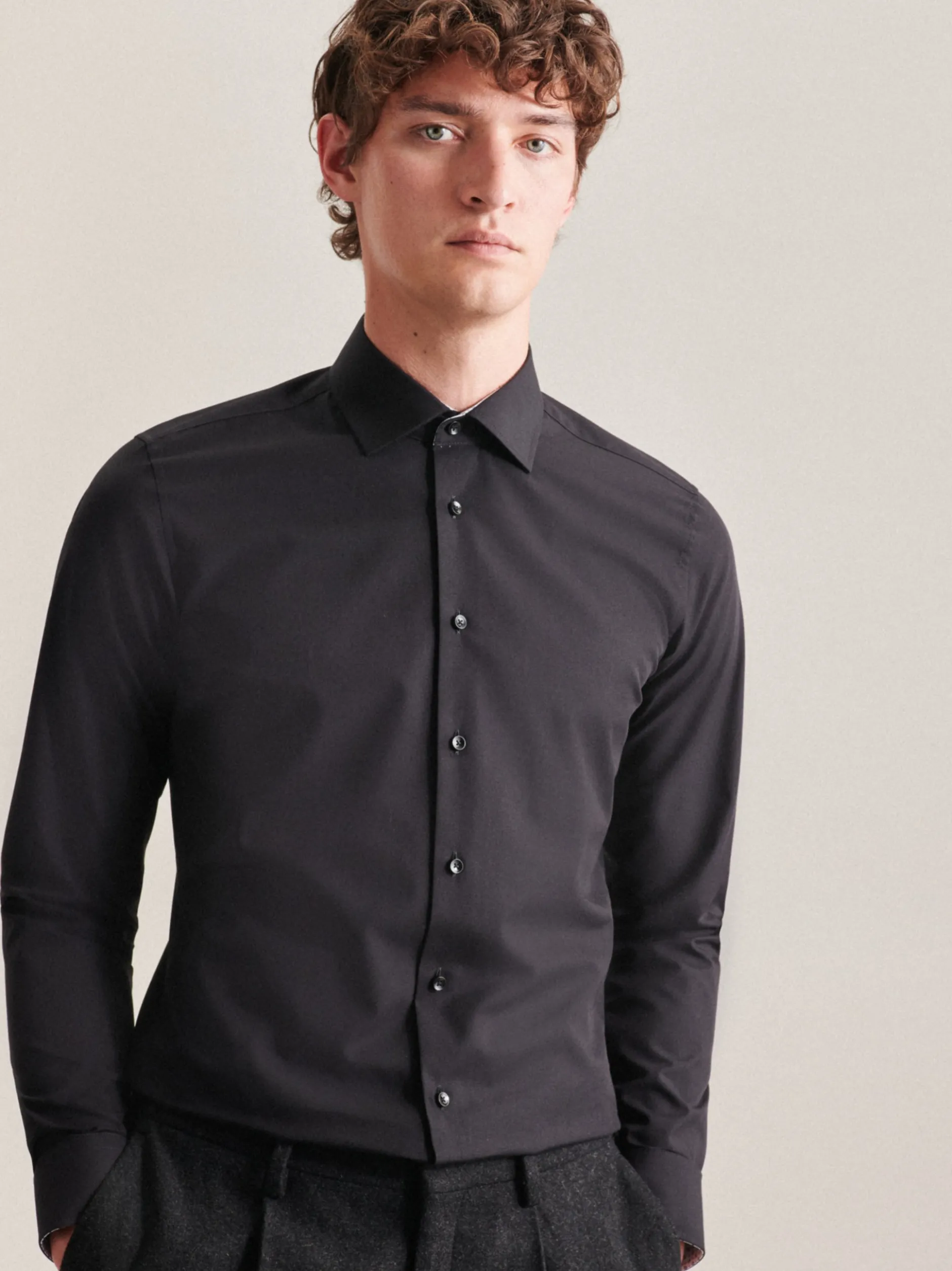 Seidensticker Herren Business Hemd - X-Slim Fit in schwarz