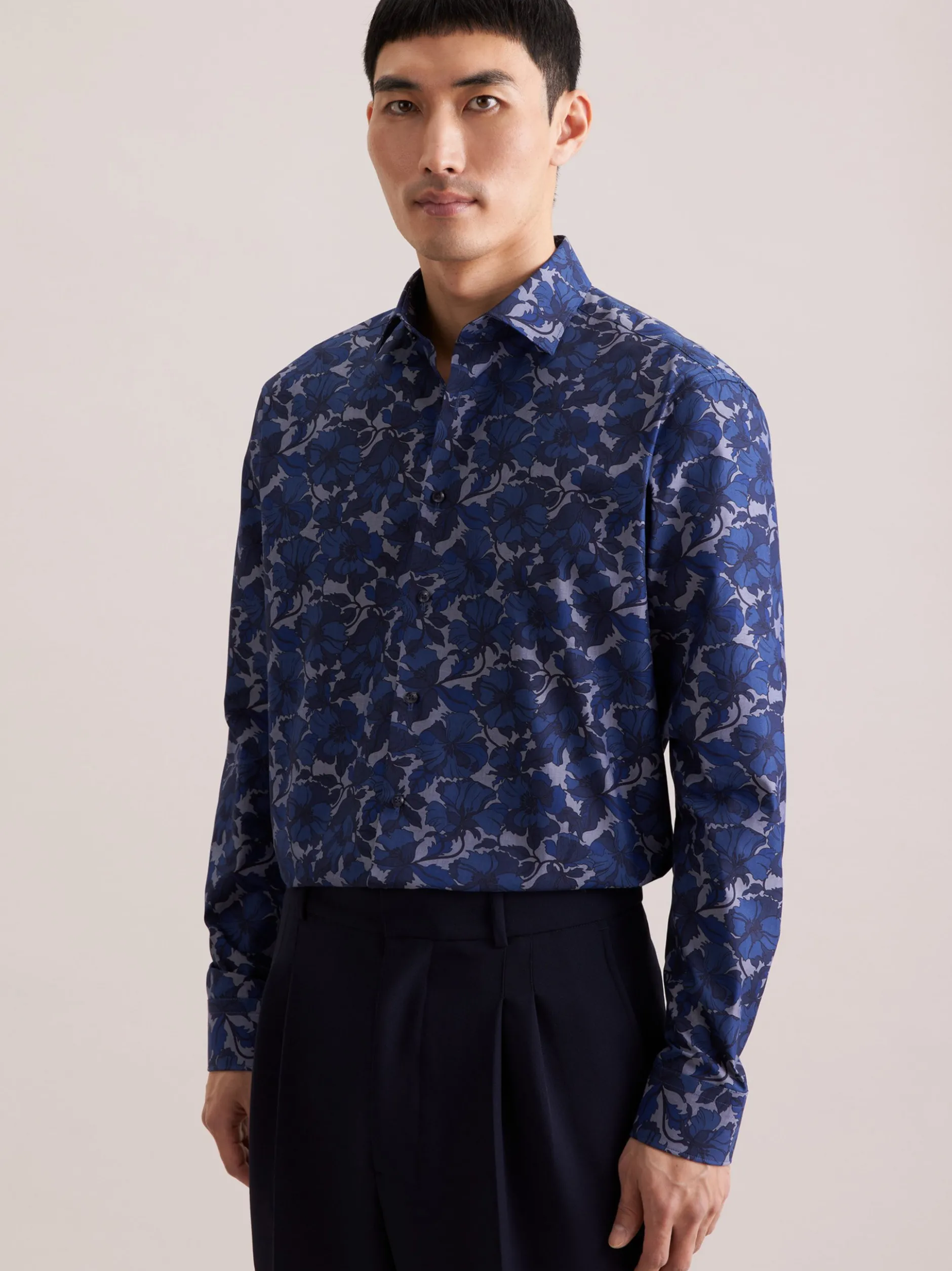 Seidensticker Herren Business Hemd - Regular Fit in blau