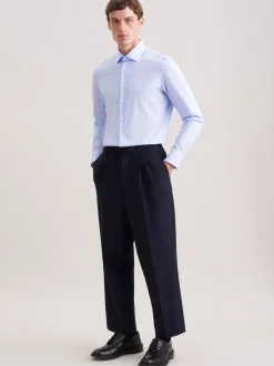 Seidensticker Herren Business Hemd - Slim Fit in blau