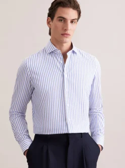 Seidensticker Herren Business Hemd - Shaped Fit in weiß blau